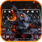 Tema Keyboard Flaming Wolf ícone