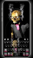 Funny Smoke Skull Tastaturhintergrund Plakat