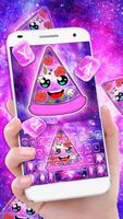 Galaxy Cute Face Pizza-poster