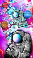 Tema Keyboard Galaxy Astronaut Cartaz