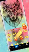 ثيم لوحة المفاتيح Galaxy Drawing Wolf تصوير الشاشة 2