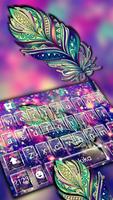 Tema Keyboard Galaxy Feather poster