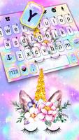 Тема для клавиатуры Galaxy Floral Unicorn скриншот 1
