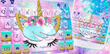 Galaxy Flower Unicorn Tastatur