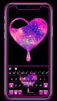 Fond de clavier Galaxy Heart D Affiche