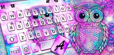 Tema Keyboard Galaxy Owl