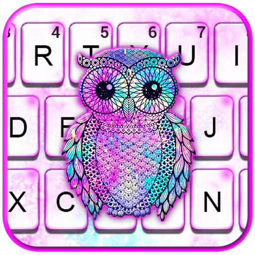 Tema Keyboard Galaxy Owl