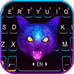 خلفية الكيبورد Galaxy Neon Cat