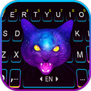خلفية الكيبورد Galaxy Neon Cat APK