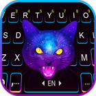 خلفية الكيبورد Galaxy Neon Cat أيقونة