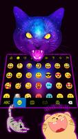 خلفية الكيبورد Galaxy Neon Cat تصوير الشاشة 2