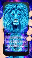 Galaxy Neon Lion poster