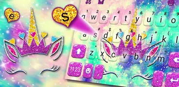 Tema Keyboard Galaxy Unicorn Q