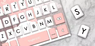 Geometric Coral Pink Keyboard 