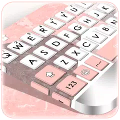 Geometric Coral Pink Keyboard 