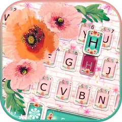 Girly Wall Flower Keyboard The