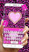 الكيبورد Girly Cheetah Heart الملصق
