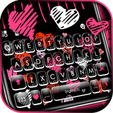 Teclado Girly Hearts Doodle ícone
