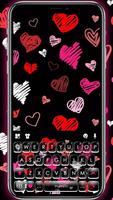 Girly Hearts Doodle Plakat