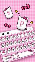 Tema Keyboard Girly Pink Kitty imagem de tela 1