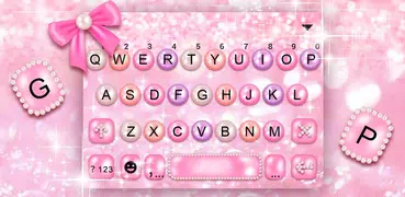 Tema Keyboard Girly Pink Pearl