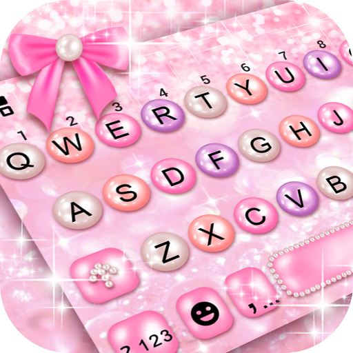 Girly Pink Pearl Tastatur-Them