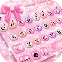 Girly Pink Pearl Keyboard Them APK download