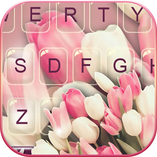 Girly Pink Tulip Tema Tastiera