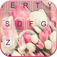 Descargar APK de Girly Pink Tulip Fondo de tecl