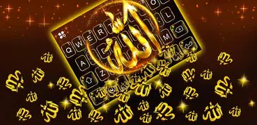 Tema Keyboard Gold Allah 3D Gr