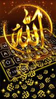 Thème de clavier Gold Allah 3D Affiche