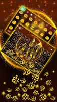 Thème de clavier Gold Allah 3D capture d'écran 2