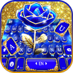 Gold Blue Rose Crystal Tema de