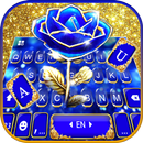 APK تم صفحه کليد Gold Blue Rose Cr