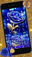 Gold Blue Rose Crystal poster