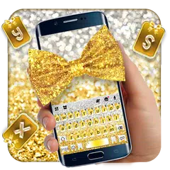 Tema Keyboard Gold Bowknot Gli