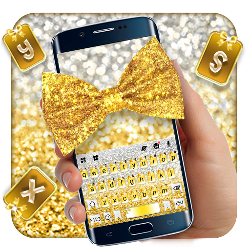 Gold Bowknot Glitter Keyboard 