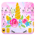 Gold Floral Unicorn Keyboard T
