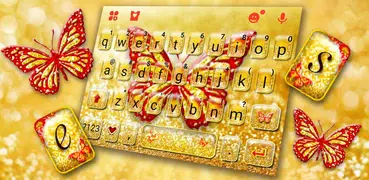 Tema Keyboard Gold Glitter But