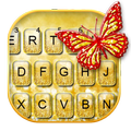 Gold Glitter Butterfly Keyboard Theme