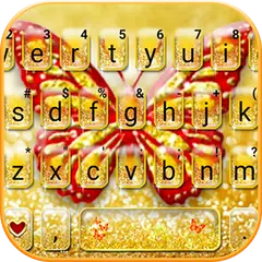 Gold Glitter Butterfly Keyboar APK download