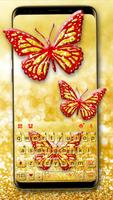 Gold Glitter Butterfly Poster