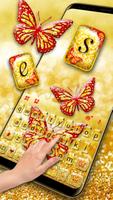 Tema Keyboard Gold Glitter But imagem de tela 1