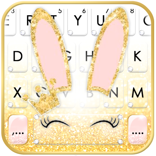 Tema Keyboard Gold Glitter Bun