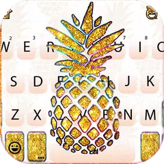 Gold Glitter Pineapple Tema de teclado