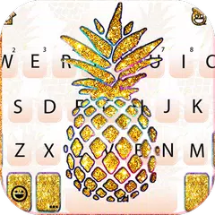 Скачать Тема для клавиатуры Gold Glitter Pineapple APK