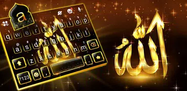 Gold Shine Allah Tema Tastiera