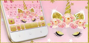 Gold Shinny Unicorn Tema de te