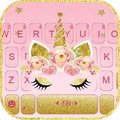 Gold Shinny Unicorn Keyboard T APK download