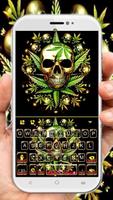 Gold Weed Skull poster